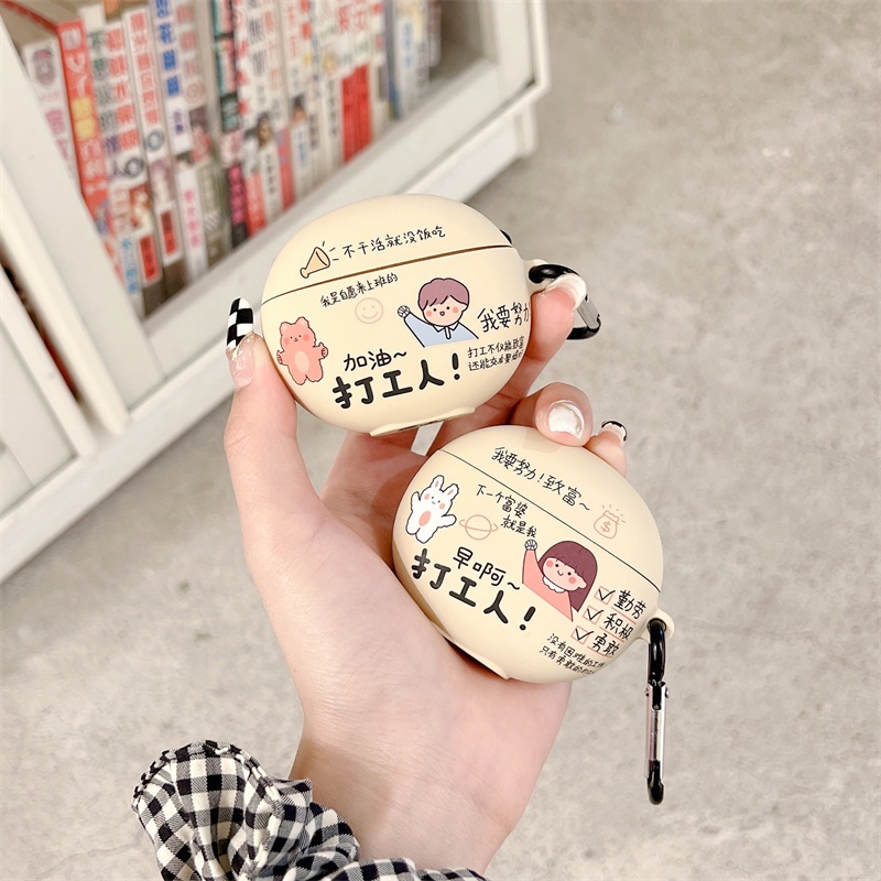 Vỏ Bọc Bảo Vệ Hộp Sạc Tai Nghe OPPO Enco Air 2 Mềm Hình Hoạt Hình SpongeBob Và Violent Bear