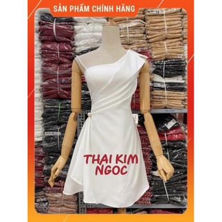 [ HÀNG THIẾT KẾ- CỰC VIP] Đầm dự tiệc lệch vai 1 bên chuổi