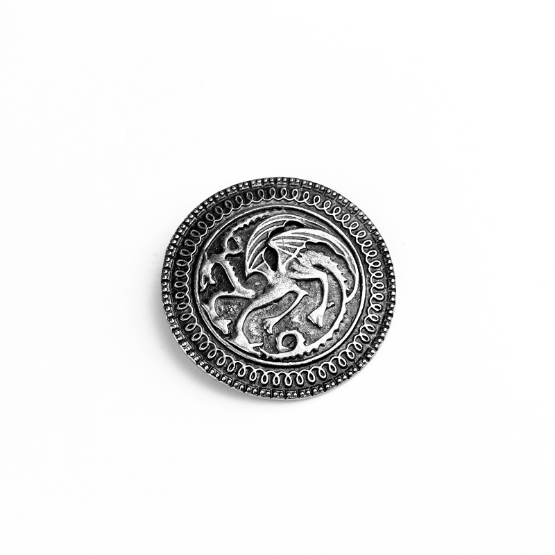 Men Women Video Blockbuster Accessories Around Ice and Fire Song Power Game Tangerine Dragon Badge Brooch Gift Brooches Boy Girl Accessories