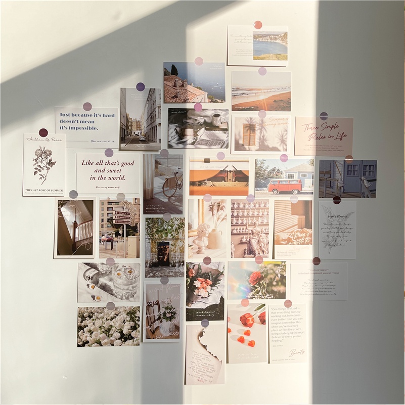 Set tranh dán tường THỎ STATIONERY postcard vintage phụ kiện dồ dùng decor trang trí bàn học phòng ngủ hàn quốc giá rẻ