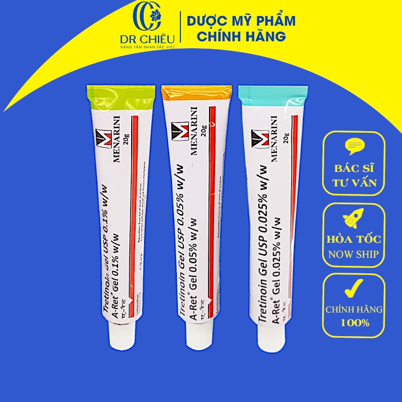 Gel Giảm mụn, mờ thâm nám, chống lão hóa Tretinoin Aret 20g - Dr Chiều