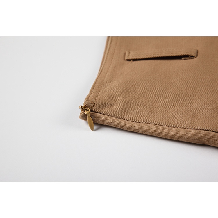 DUNEA Chân Váy Chữ A Lưng Cao Xếp Ly Quyến Rũ Thời Trang Cho Nữ