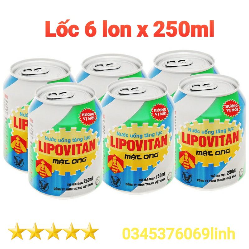 🥤Nước Uống Tăng Lực Mật Ong LIPOVITAN - Lốc 6 lon x 250ml