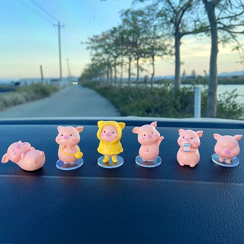 6 chú heo trang trí taplo xe ô tô dễ thương- Phụ kiện trang trí xe hơi cao cấp