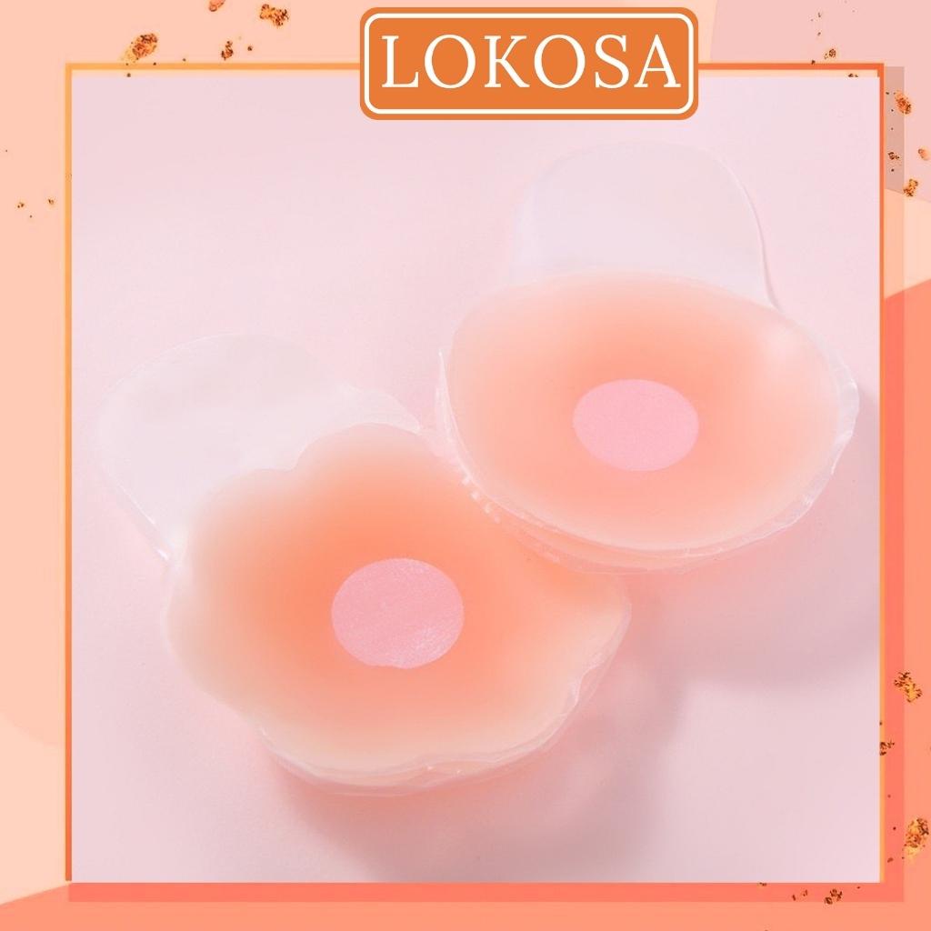 Miếng Dán Ngực LOKOSA Phụ Kiện Đồ Lót Hình Nhũ Hoa Silicon Siêu Bám Dính Có Thể Sử Dụng Nhiều Lần (1 Cặp) PK003