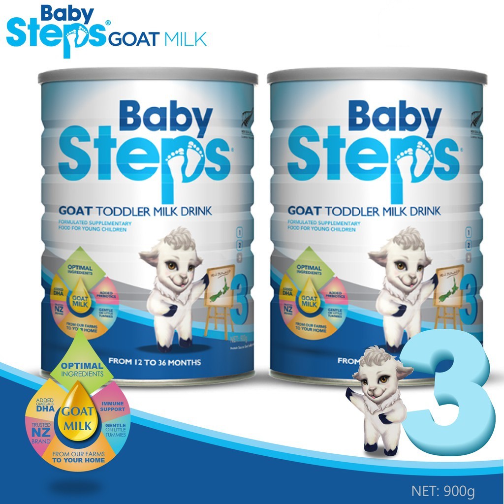 Sữa Dê Công thức Baby Steps Số 3 900g  FREESHIP  giúp bé phát triển thể chất, trí não, tăng cường hệ miễn dịch.