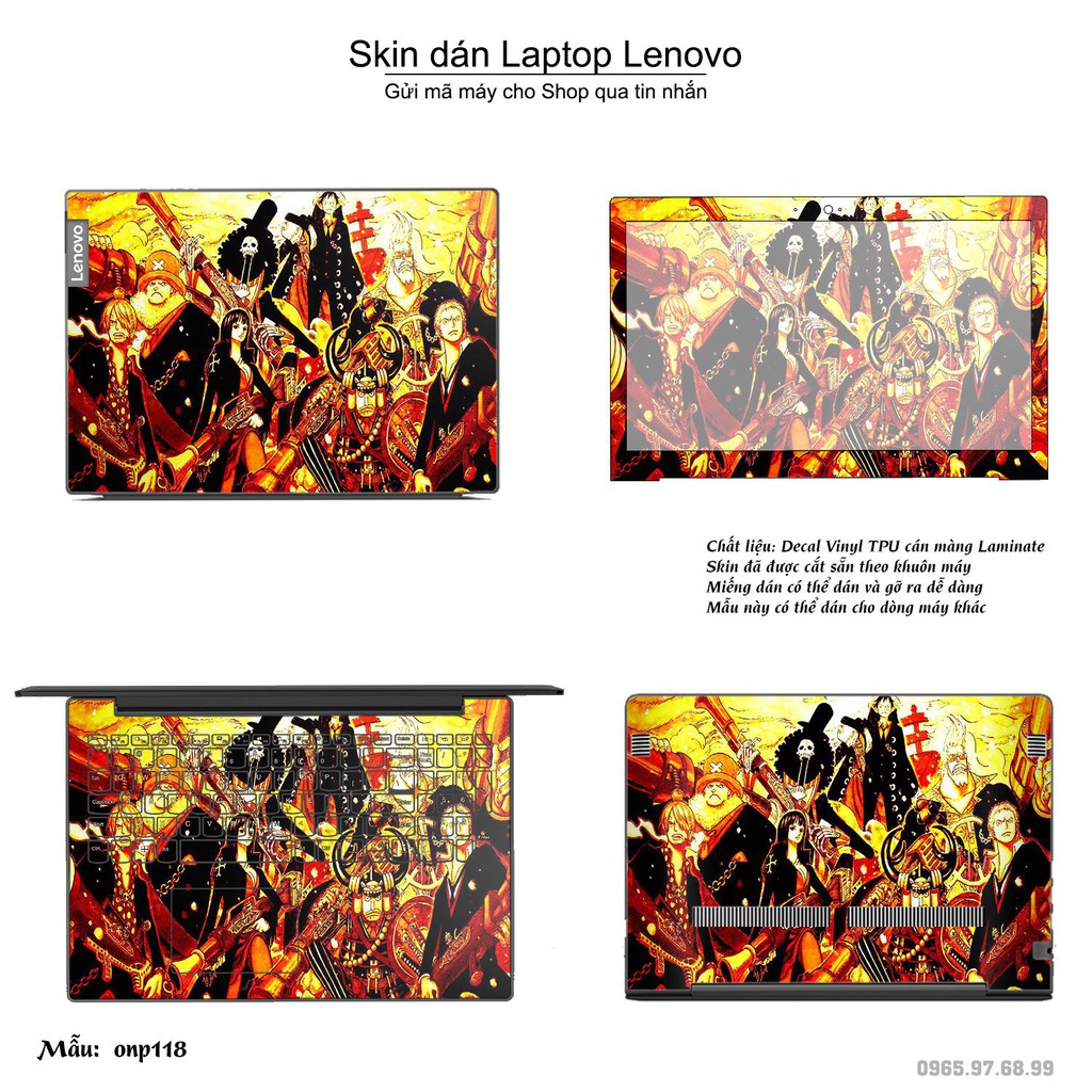 Skin dán Laptop Lenovo in hình One Piece _nhiều mẫu 13 (inbox mã máy cho Shop)