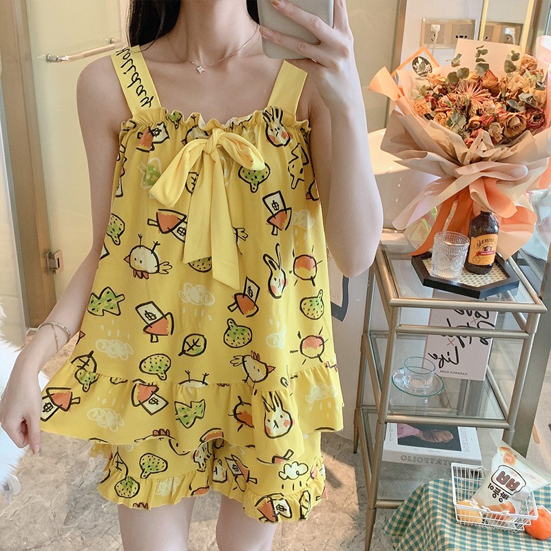 Bộ mặc nhà-Bộ Ngủ Nữ Áo 2 dây cute Siêu Đẹp Siêu Rẻ Hít