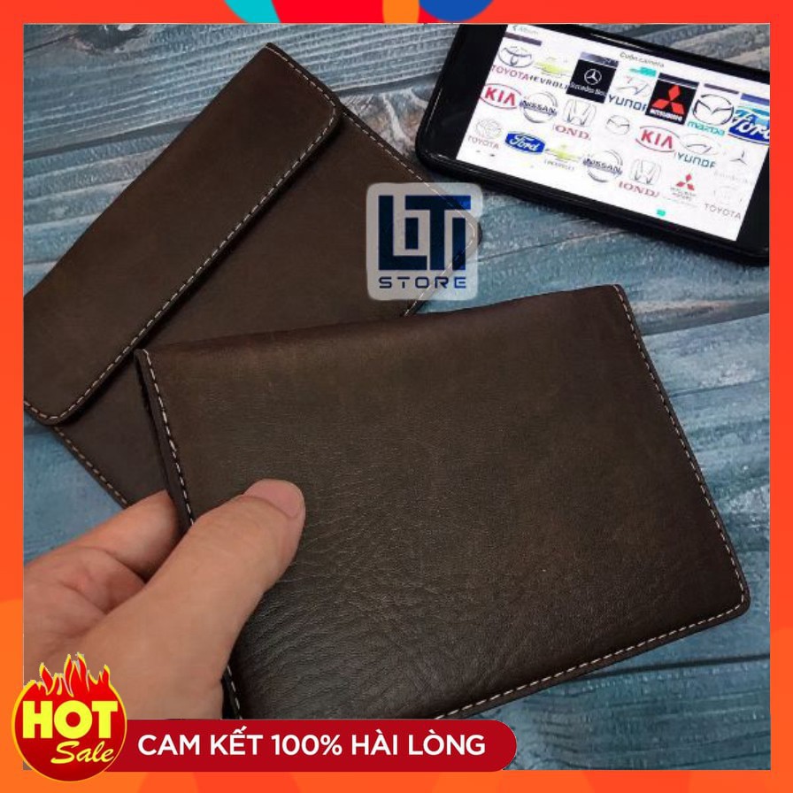 Ví Da Đăng Kiểm Đựng Giấy Tờ Xe Hơi Dập Logo