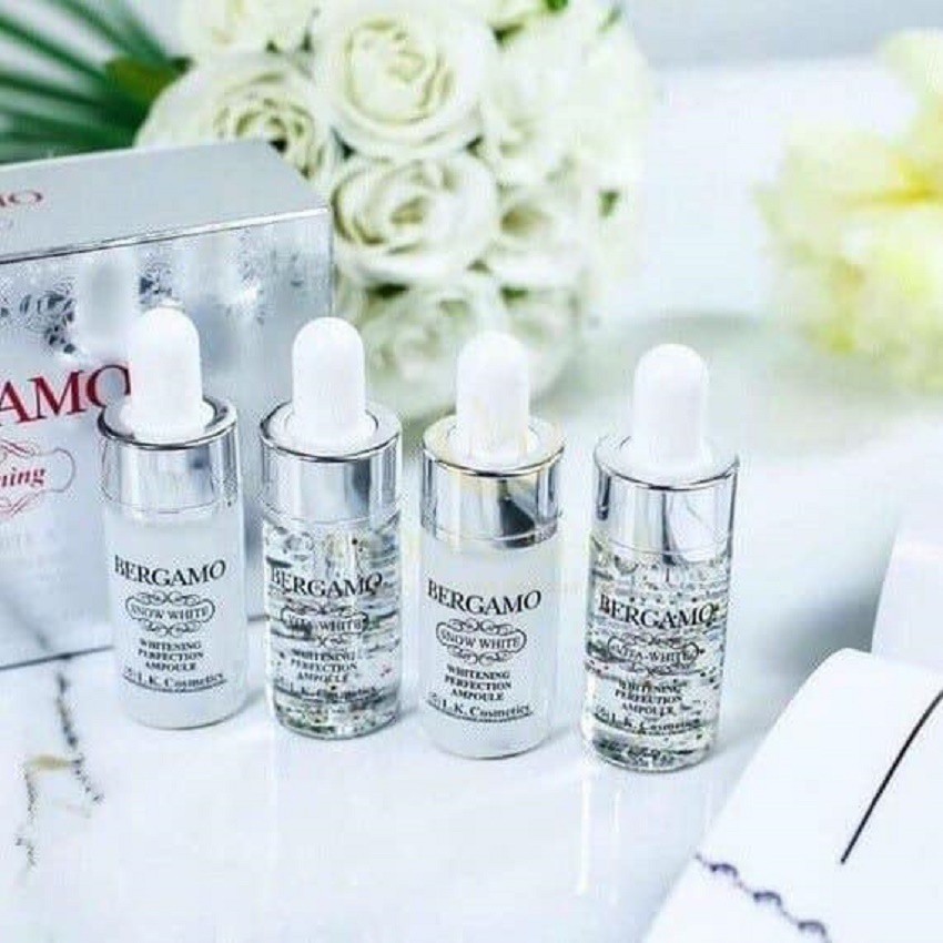 [CHÍNH HÃNG] Tinh Chất Dưỡng Trắng Da Bergamo Snow White & Vita-White Whitening Perfection Ampoule 13ml x 4