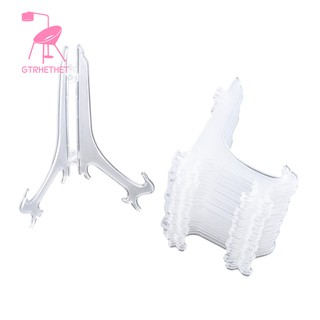 12Pcs/Set Clear Plastic Easels Plate Frame Photo Book Pedestal Holder