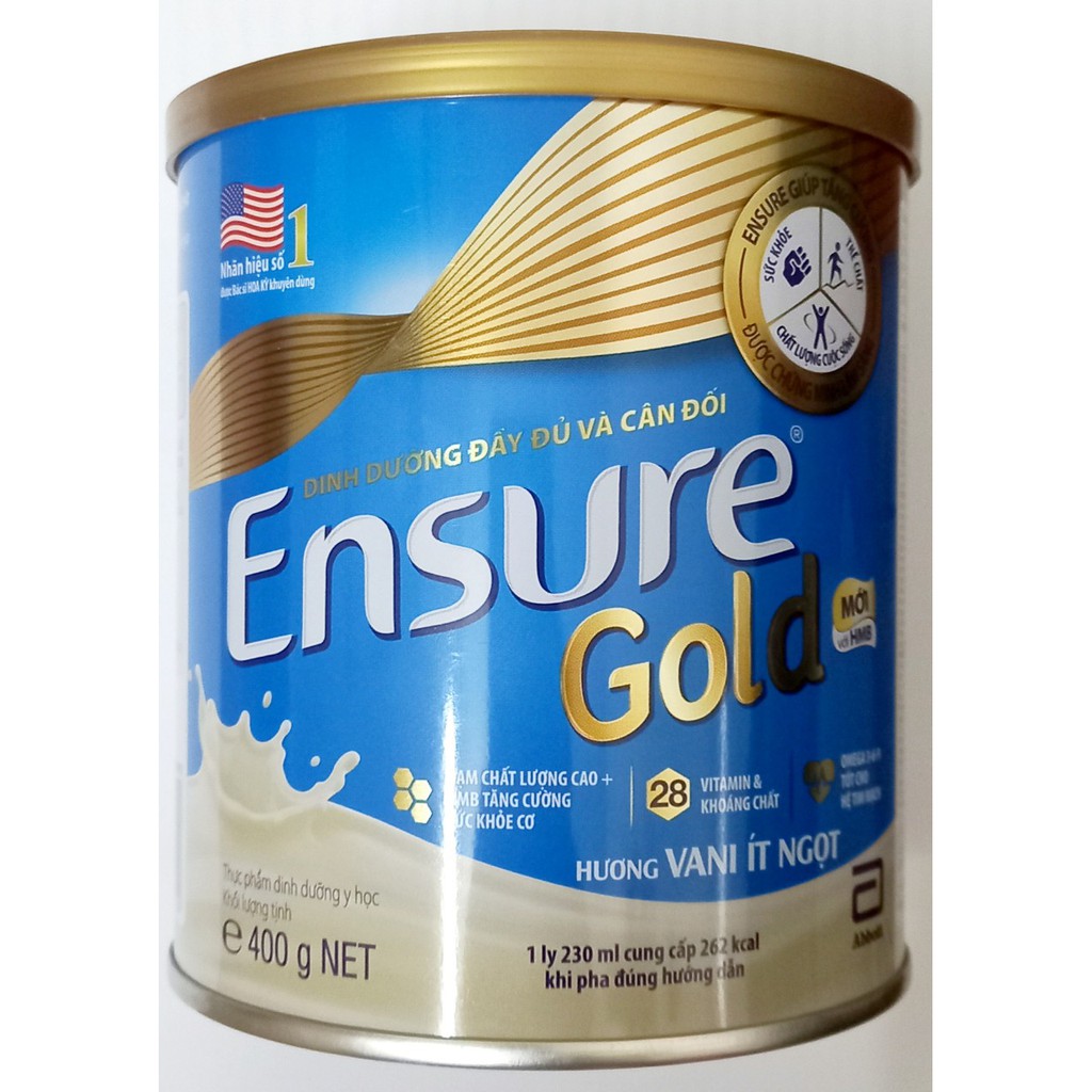 Sữa Ensure Gold bột có HMB 400g - 850g (Date mới) - Hàng chính hãng