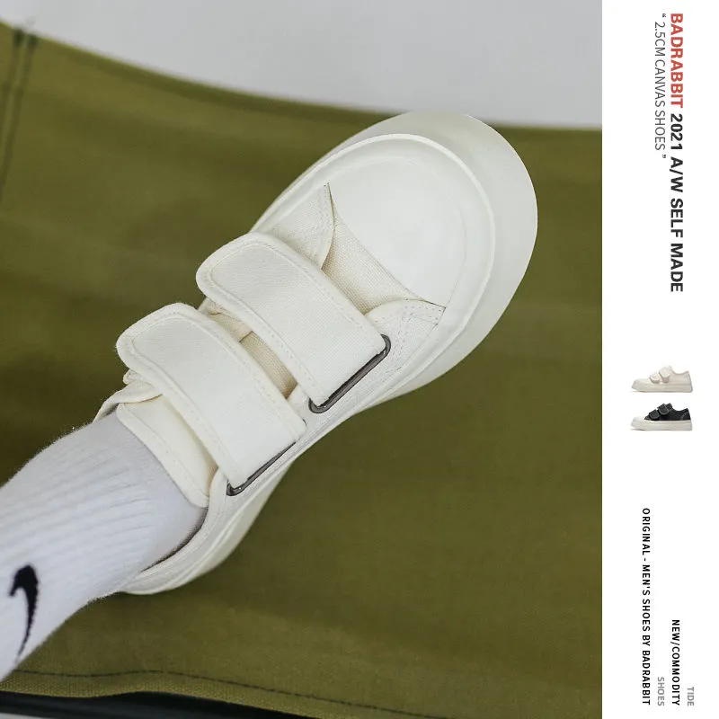 Giày canvas đế dày quai dán thời trang mùa xuân mới 2021 dành cho nữ