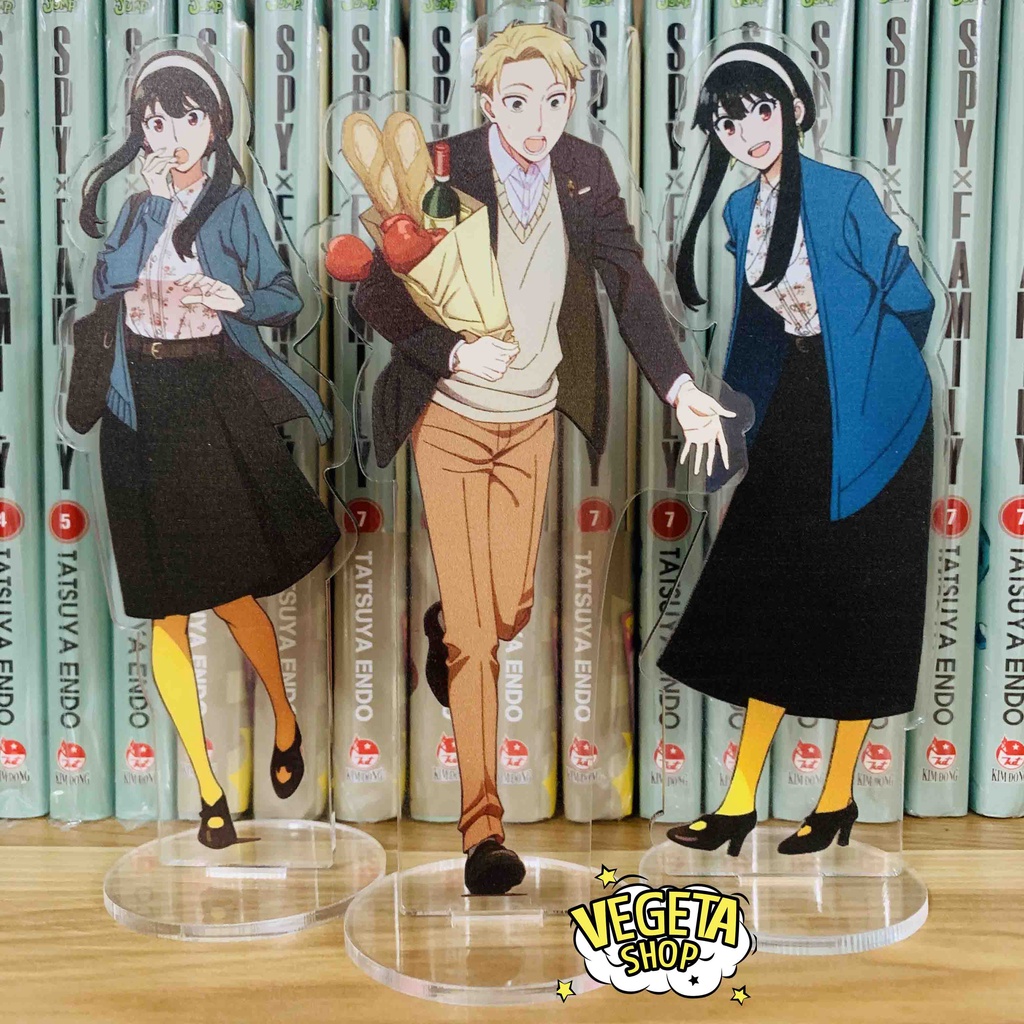 Mô Hình Tượng Standee Acrylic Mica 2 mặt - Spy X Family - Anya Loid Forger Yor Briar Gấu Kimera Chú chó Bond - 14~17cm