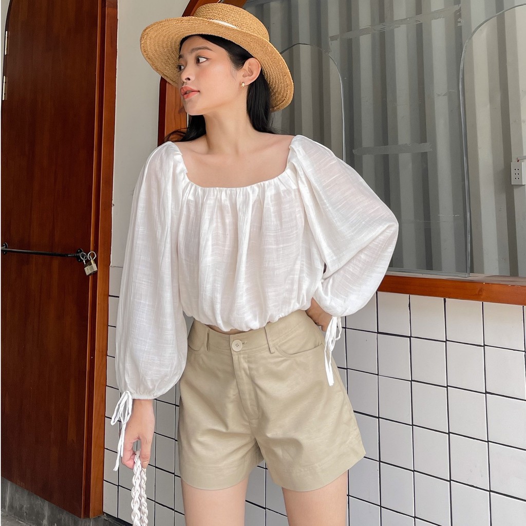 Quần short kaki lưng cao MIEU - HA01 | BigBuy360 - bigbuy360.vn