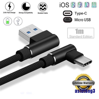 Dây cáp sạc nhanh 90 độ type c/ ios/ micro usb