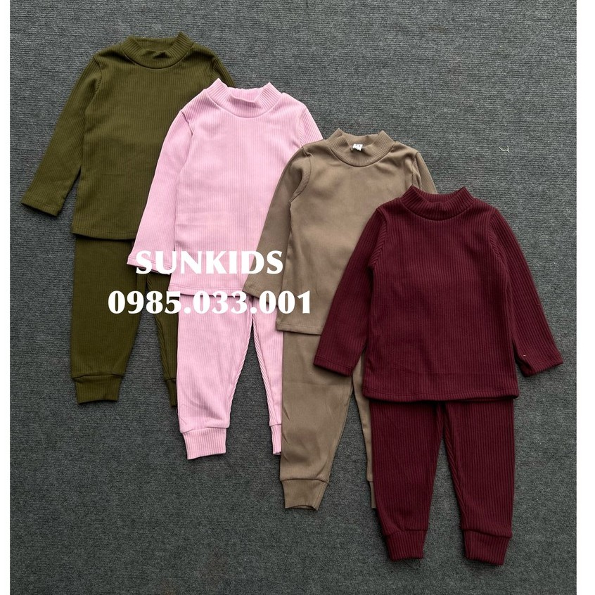 Bộ cotton len gân Mia cổ lọ