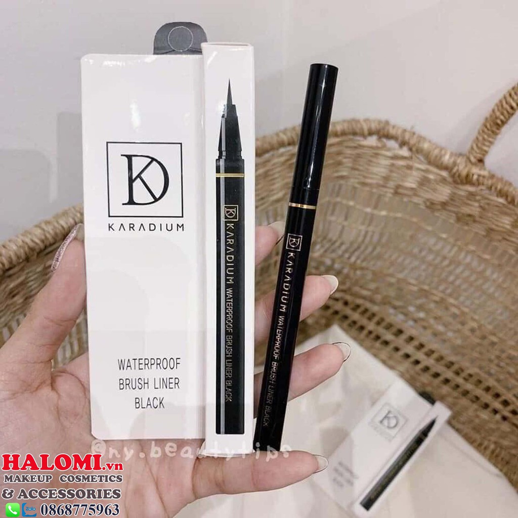 Bút Kẻ Mắt Nước Karadium Waterproof Brush Liner Black 0.55g