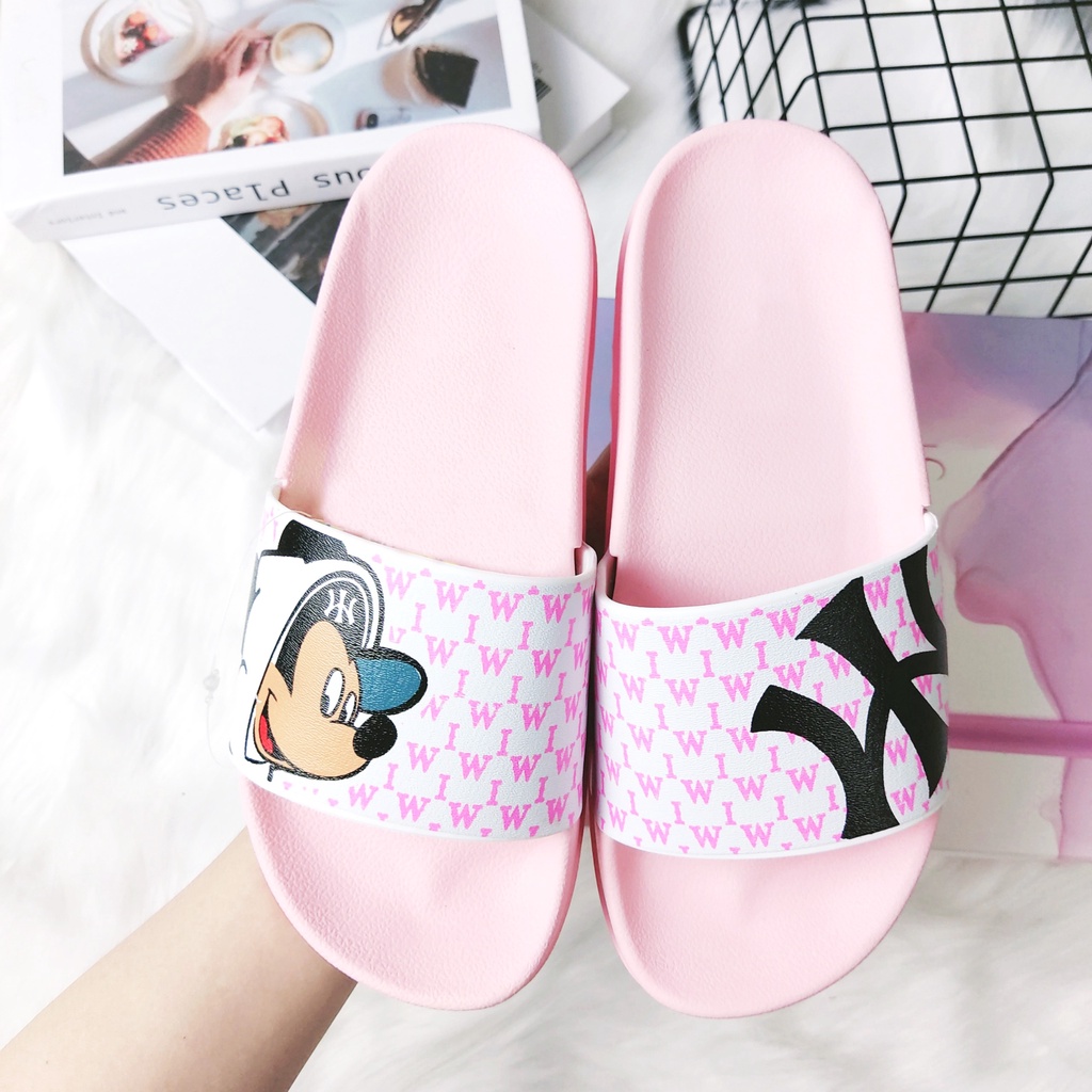 Dép quai ngang nữ siêu nhẹ êm chân thời trang cao cấp độn đế chống trơn họa tiết WI