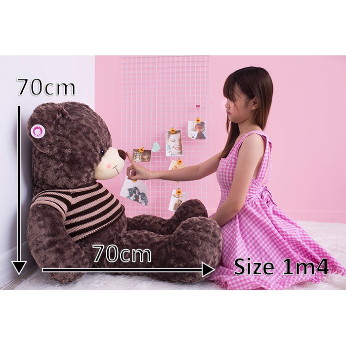 Gấu Teddy size khổ 1m2 (Thực tế chiều cao đứng 1m) dưới 1m hoàn tiền.