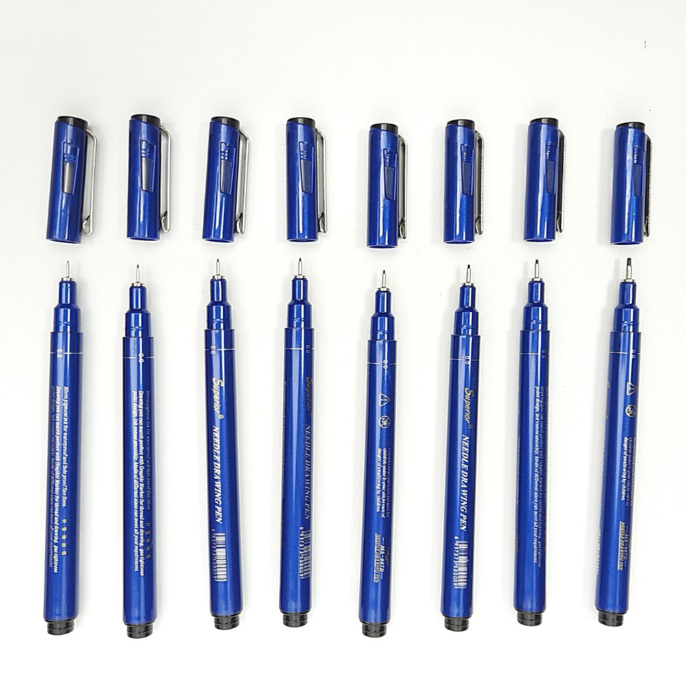 Bộ 8 Bút Line Đi Nét Chuyên Nghiệp Kháng Nước Needle Drawing Pen (0.05 - 1.0) - (Bút vẽ kỹ thuật)