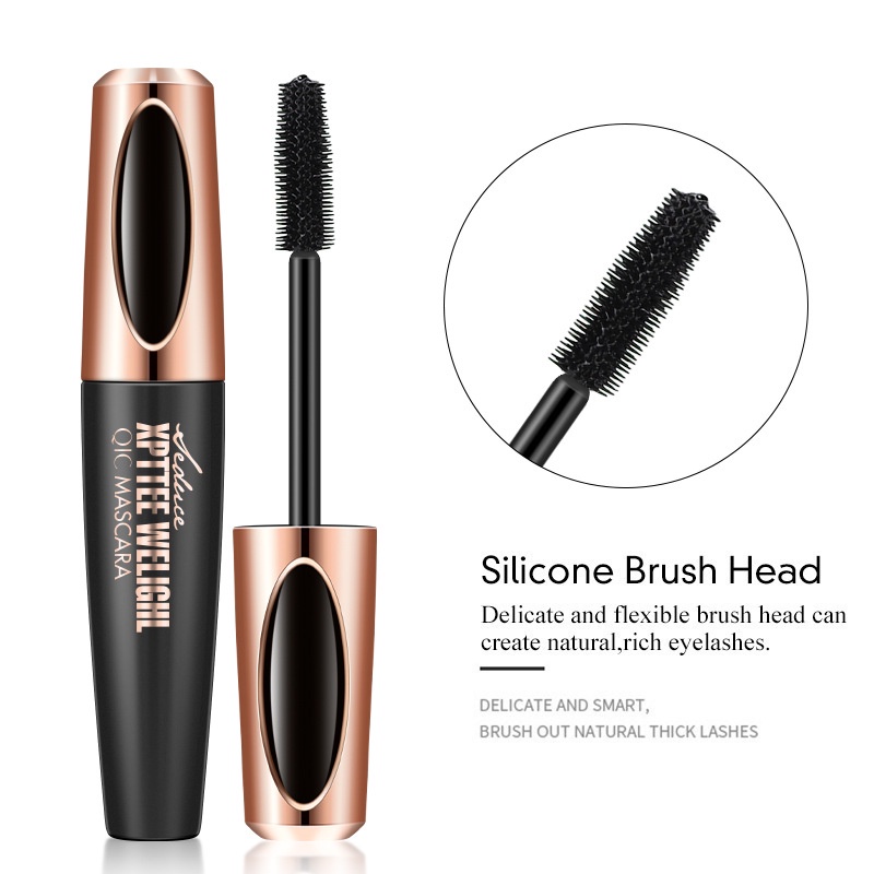 Mascara Sợi Tơ 4D Màu Đen Chống Thấm Nước Chuốt Dài Mi