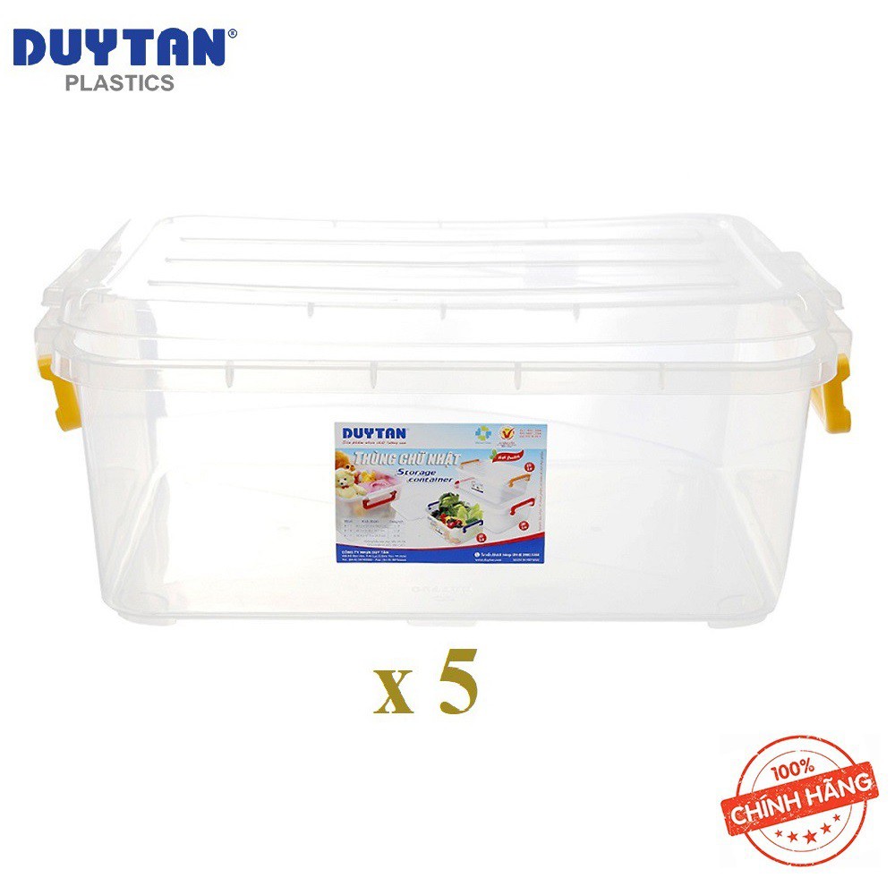 { Combo 5 } Thùng Nhựa Duy Tân Trong Suốt 10 Lít (41.2 x 27.2 x 14.5 cm) H115 Giúp bạn bảo quản đồ đạc sạch sẽ, an toàn.