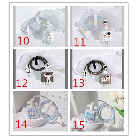 Phụ Kiện Bảo Vệ Đầu Cáp Sạc IPhone Trong Suốt 26 Họa Tiết Hoạt Hình Đáng Yêu 18W/20W