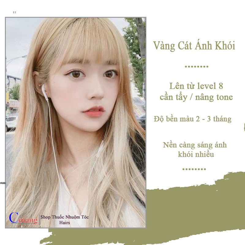 Thuốc nhuộm tóc VÀNG TRO - VÀNG KHÓI không cần thuốc tẩy tóc Chenglovehairs, Chenglovehair