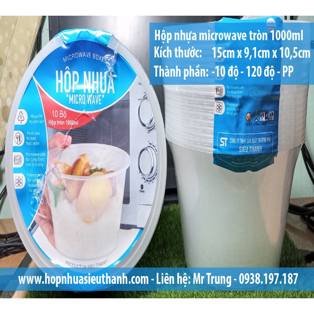 Bộ 10 cái hộp nhựa chữ nhật, tròn cao cấp  đựng kim chi,rau câu, chân gà xả tắc, slim, pate, hải sản