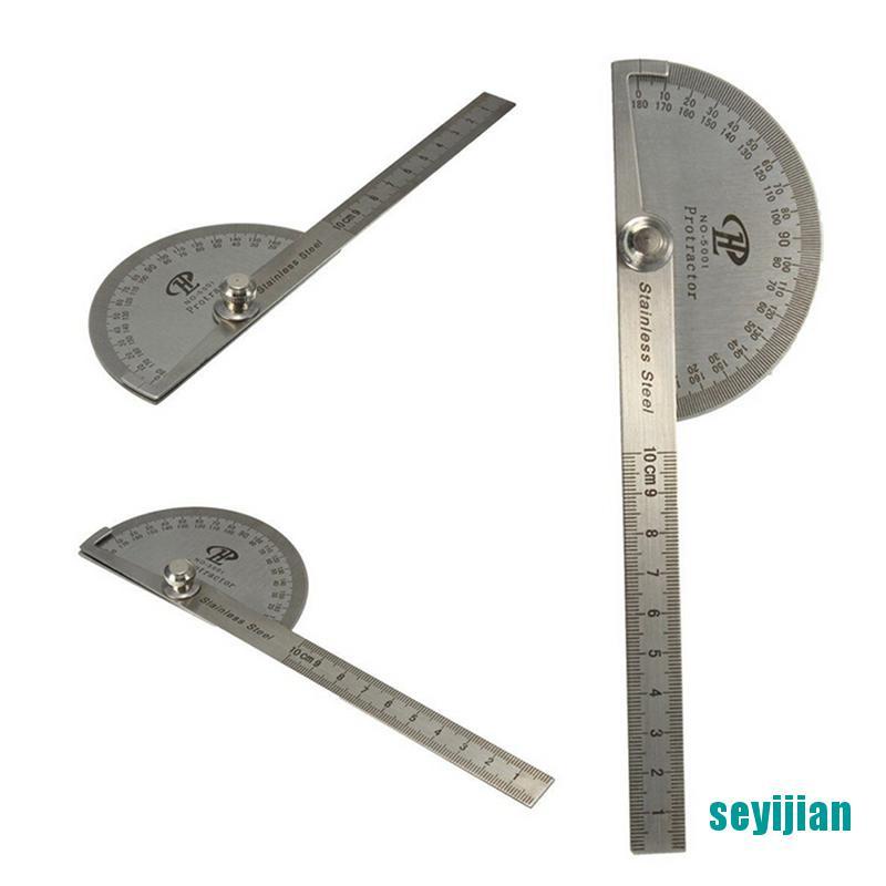 Thước Đo Góc 0-180 Độ Bằng Thép Không Gỉ 100mm
