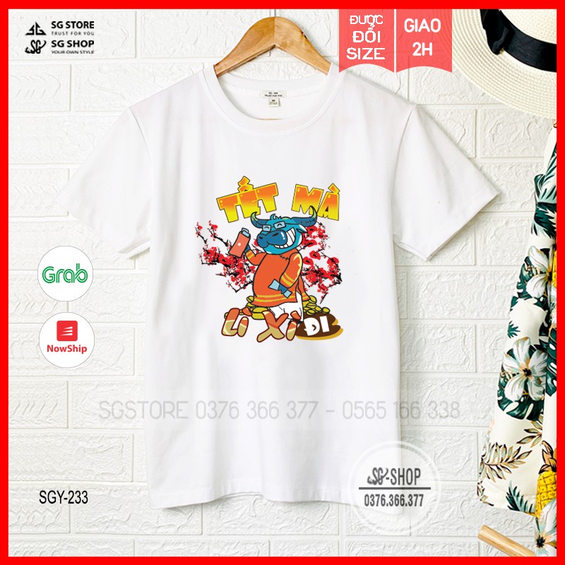 Áo thun Tết mà Lì xì đi - Tân Sửu - Đủ size cho gia đình (SGY233) | SGSTORE1 Áo thun giá sỉ
