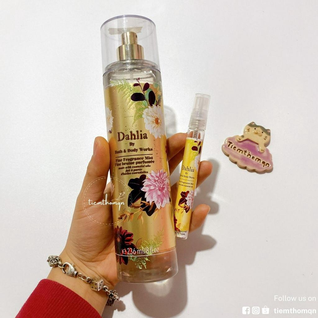 Mùi Hiếm, Ngưng Sản Xuất - Xịt Thơm Toàn Thân Body Mist Bath & Body Works Chai Chiết Thủy Tinh 10ml Link 8