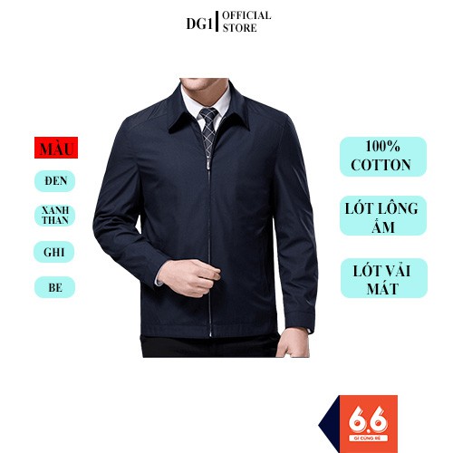 Áo Khoác Trung Niên Cổ Bẻ, Lót Lông, Tặng Bố, Tặng Ông, Đổi Mới 7 Ngày