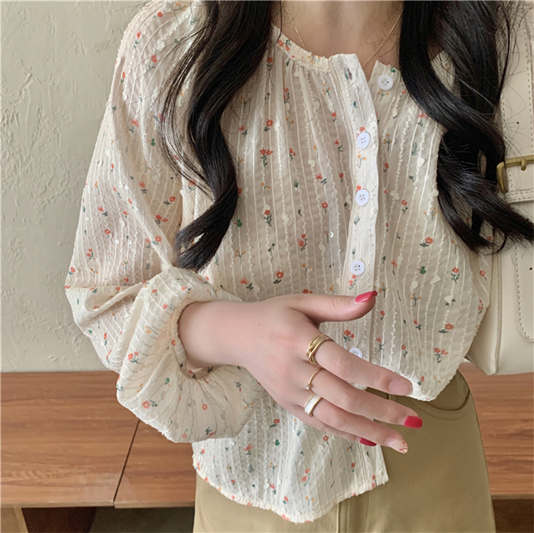 Áo Sơ Mi Voan Hoa Thiết Kế Thời Trang Dành Cho Nữ 42224