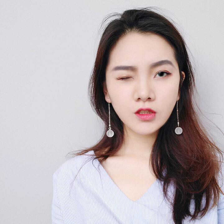 Bông tai dài kết hạt đá thạch anh trắng