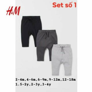Set 3 quần thun dài bé trai h.m chi.na auth sz 2-4, 4-6