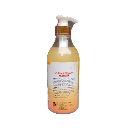 Sữa tắm dưỡng ẩm trắng da toàn thân leoQ collagen cam vàng 600ml