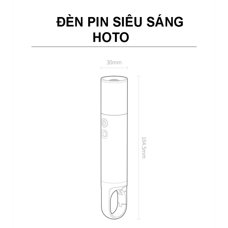 Đèn pin HOTO siêu sáng nhỏ gon tiện lợi leo núi, bảo trì, cắm trại...Khám Phá Mới CHÍNH HÃNG