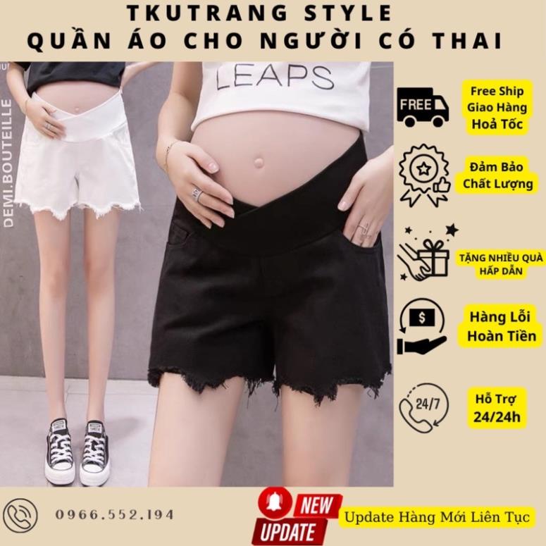 [Giá tận xưởng]Quần sooc bầu cạp chéo vải kaki co giãn❤️quần bầu có chun điều chỉnh❤️đùi bầu size s~2xl❤️