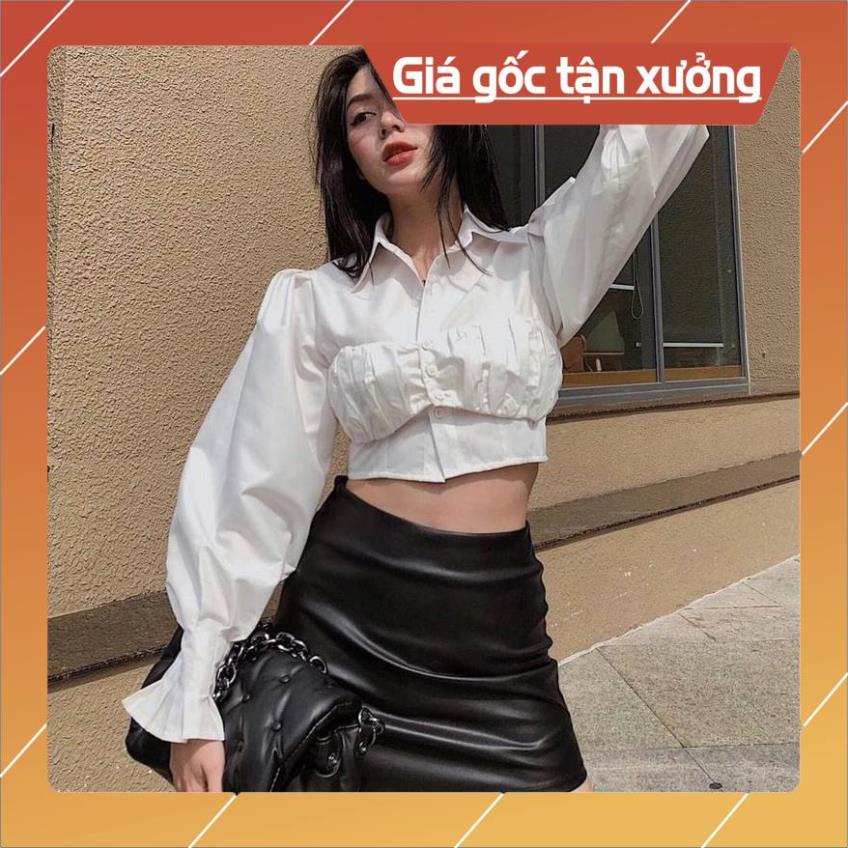 [Hàng Chất Lượng] Set Áo Ống + Áo Sơ Mi Croptop (TRẮNG)