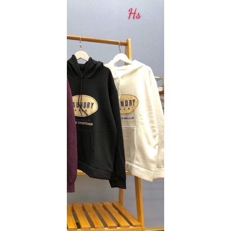 Áo hoodie in chữ laundry