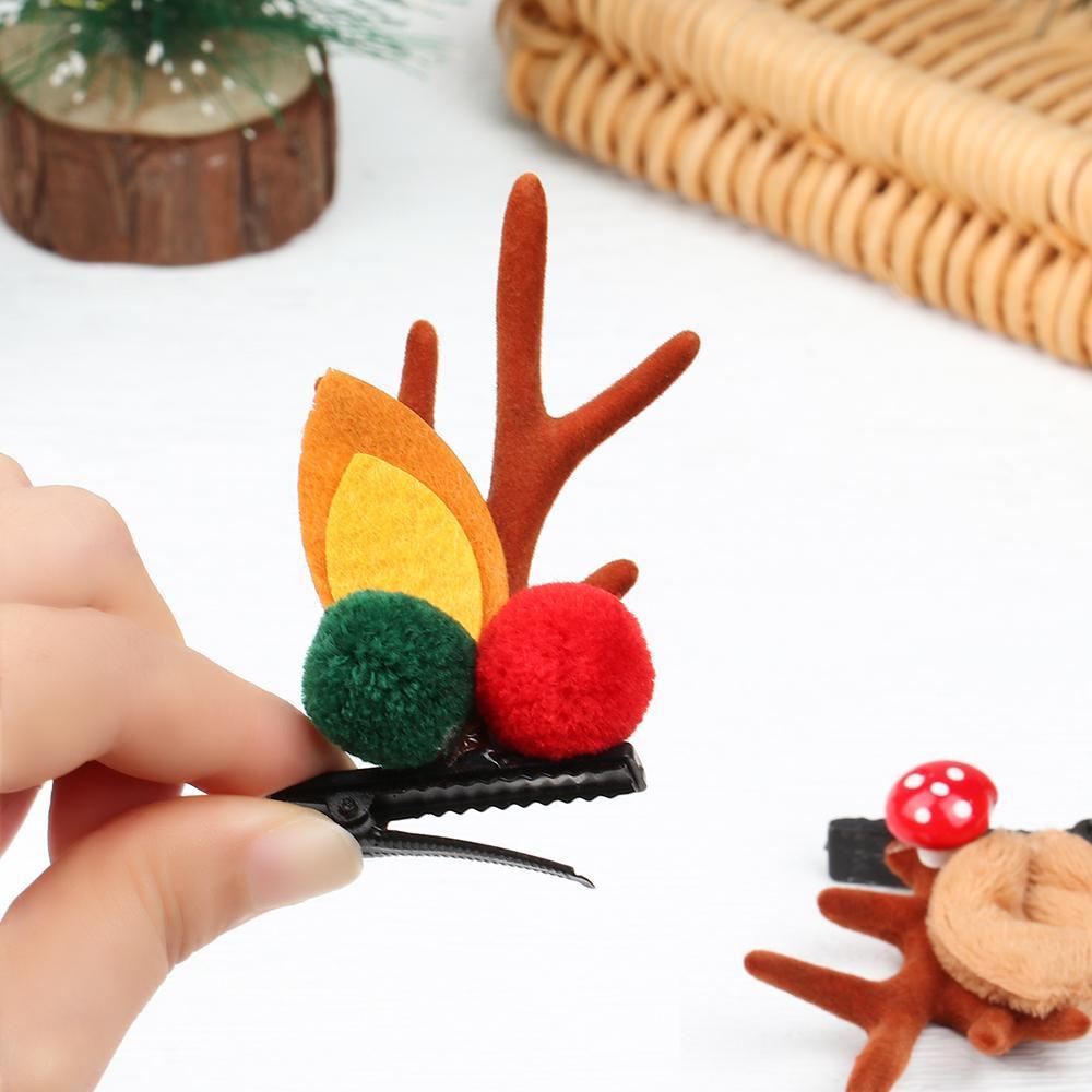 EUTUS 2 Kẹp Tóc Hình Tuần Lộc Giáng Sinh Đáng Yêu