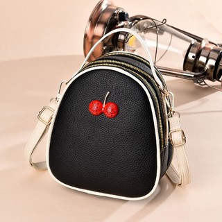Balo Mini Họa tiết Cherry Chất Da Đẹp, Vừa đeo balo vừa đeo túi  BaloHome 666