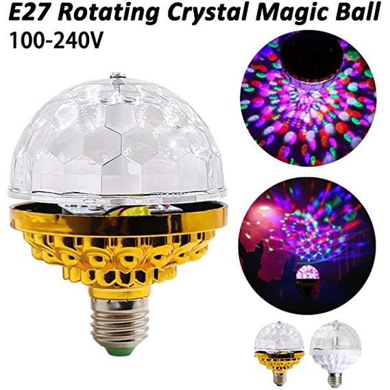 [E27 6W Rotating Crystal Ball] [RGB Dj Disco Stage Lighting For Home Room Dance Parties Bar Karaoke Xmas Wedding Show Club]