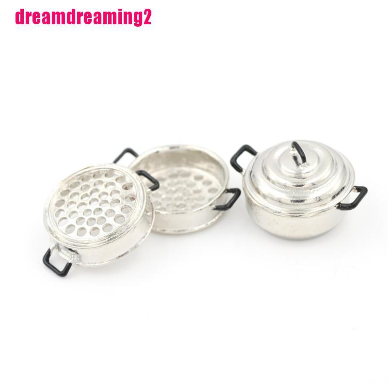 Mô Hình Nồi Hấp 3 Tầng Trang Trí Nhà Búp Bê Tỉ Lệ 1 / 12