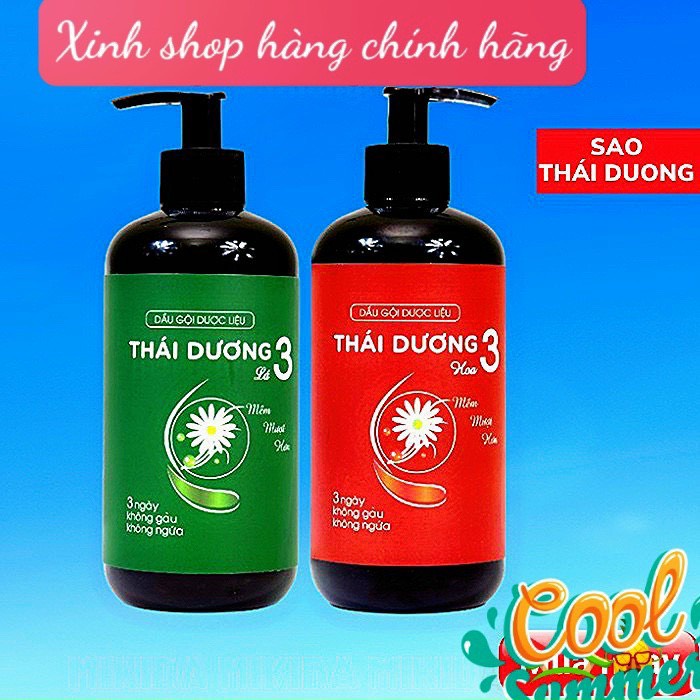 dầu gội thái dương 3 hương hoa và lá chai 480ml