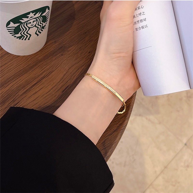 Vòng Đeo Tay Bằng Thép Titan Phong Cách Thời Trang Hàn Quốc F661