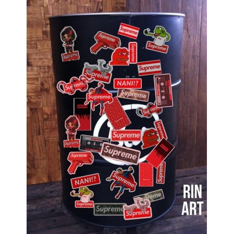 SET 50 STICKER CHỦ ĐỀ SUPRE.ME CỰC NGẦU CÁ TÍNH DÁN TRANG TRÍ ĐIỆN THOẠI LAPTOP VALI MŨ BẢO HIỂM XE MÁY TỦ KỆ,...