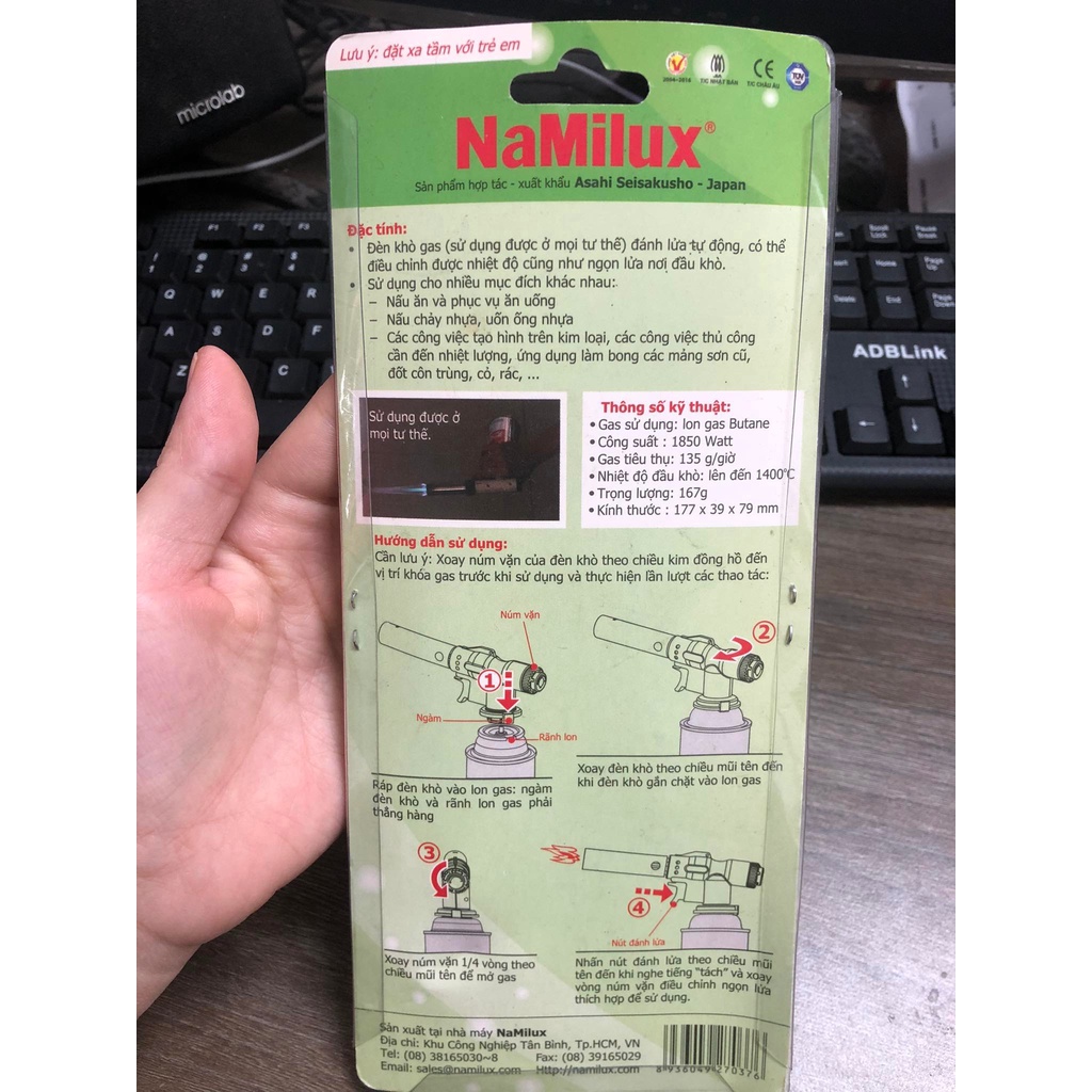ĐÈN KHÒ , KHÒ GA MINI NAMILUX NA-187- AN TOÀN [HÀNG CAO CẤP]  , CHÍNH HÃNG VÀ CHẤT LƯỢNG CAO